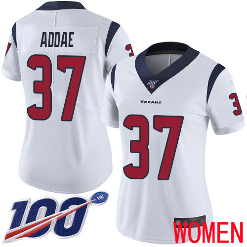 Houston Texans Limited White Women Jahleel Addae Road Jersey NFL Football #37 100th Season Vapor Untouchable